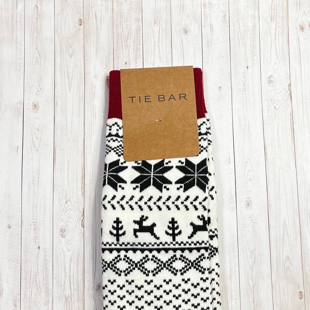 THE TIE BAR Fairisle Cream Dress Socks, LIMITED EDITION